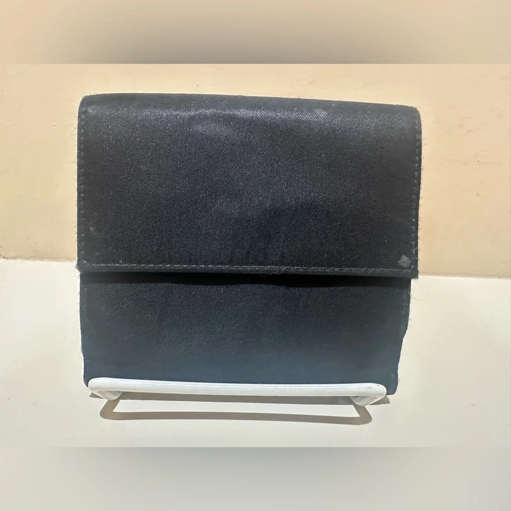 Christian Dior Nylon Black Vintage Bifold Wallet
